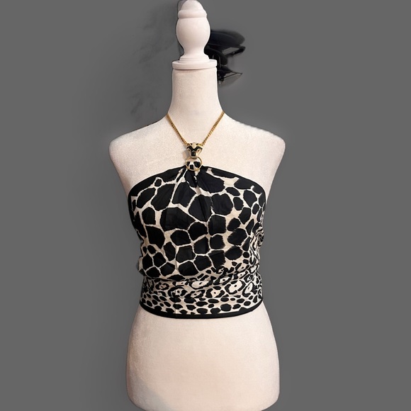 Gucci Monochrome Animal Print Crop Top - Picture 1 of 4